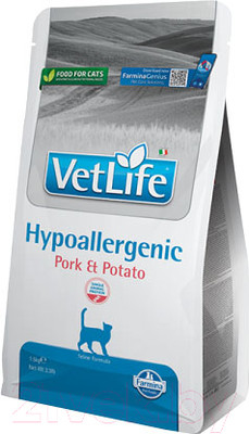 Сухой ветеринарный корм для кошек Farmina Vet Life Hypoallergenic Pork & Potato (1.5кг)