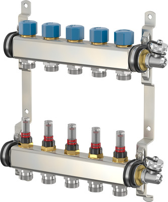 Коллектор отопления Simplex UA / F 18512 (расходомер, термостатический клапан)