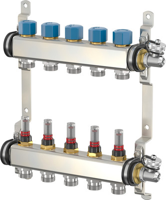 Коллектор отопления Simplex UA / F 18515 (расходомер, термостатический клапан)