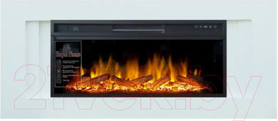 Каминокомплект Смолком Line V42 + Vision 42 LOG LED (бьянко белый)