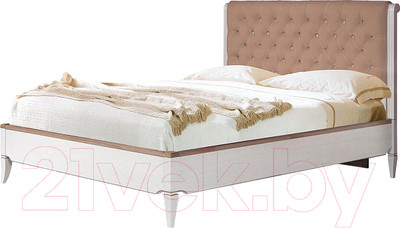 Двуспальная кровать Гомельдрев Тельма ГМ 6581-10 160x200 Дуб (Helena-1/белый/натуральный дуб)