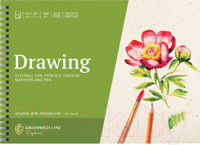 Альбом для рисования Greenwich Line Botanical. Peony / PS24c-36881 (24л)