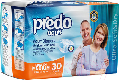 Подгузники для взрослых Predo M 85-125см / AD-133/medium (30шт)