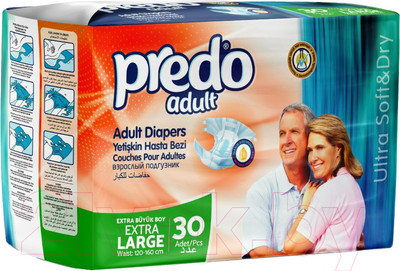 Подгузники для взрослых Predo ХL 120-160см / AD-113/extra large (30шт)