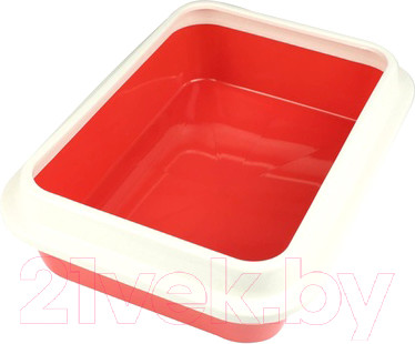 Туалет-лоток Сибирская кошка С бортиком глубокий (малиновый)