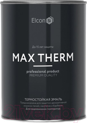 Эмаль Elcon Термостойкая до 700C (800г, белый)
