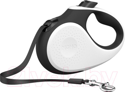 Поводок-рулетка XCHO Лента 5м (S, белый/черный)