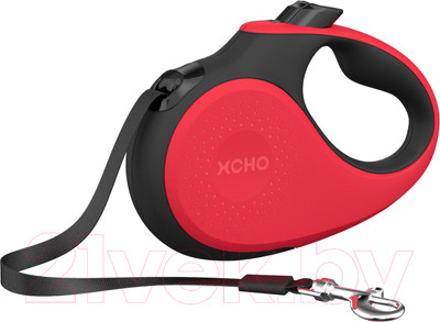 Поводок-рулетка XCHO Лента 5м (M, красный/черный)