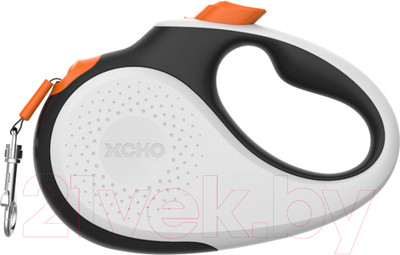 Поводок-рулетка XCHO Лента 5м (L, белый/черный/оранжевый)