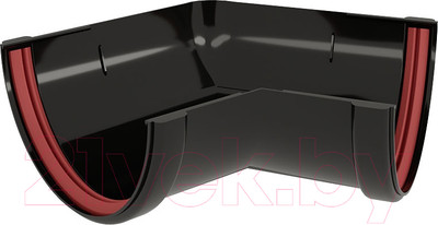 Угол желоба Grand Line ПВХ 135 градусов RAL 9005 (черный)