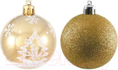 Набор шаров новогодних Волшебная страна PB6-4TDG-G / 102166 (4шт)