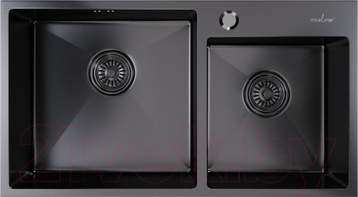 Мойка кухонная Mixline Pro 547241 (черный графит, с сифоном)