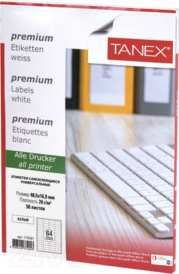 Набор этикеток Tanex 114541 (белый)
