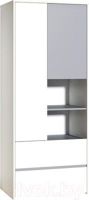 Шкаф Mobi Торонто 13.333 (белый PE шагрень/стальной серый 1700 PE)