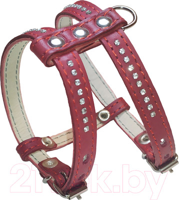 Шлея Сима Стразы / b1540RE (красный)