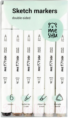 Набор маркеров Meshu Теплые серые цвета / MS_38248 (6цв)