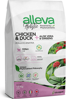 Сухой корм для кошек Alleva Холистик с курицей и уткой для котят / P00273H (1.5кг)
