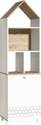 Стеллаж Mobi Эйп 13.14 комбинированный (белый PE шагрень/дуб белый Exclusive OW D4430)