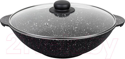 Вок Elan Gallery Гармония вкуса / 120144 (черный мрамор)