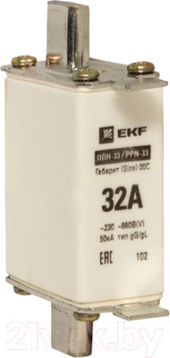 Предохранитель плавкий EKF PROxima fus-33/100/32