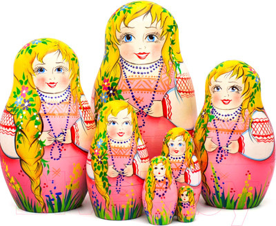 Матрешка сувенирная Брестская Фабрика Сувениров Девочка с косичкой / 7019