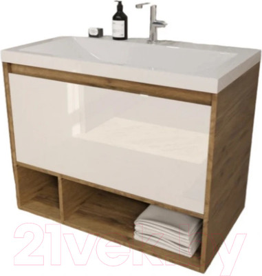 Тумба с умывальником Эстет Monaco Wood / ФР-00010683