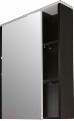 Шкаф с зеркалом для ванной Mixline Боско 65 522472 (белый/венге)