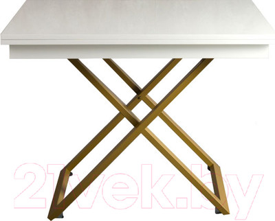 Стол-трансформер Levmar Cross G15/S90 (белый глянец/золото)