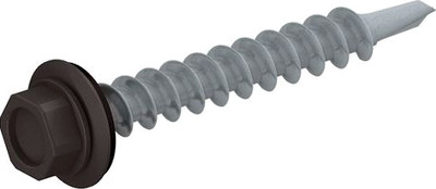 Саморез Starfix Кровельный по металлу 4.8x19 шайба с прокл. PT3 / SMC2-22690-250 (250шт, оцинкованный, RAL 8019 серо-коричневый)