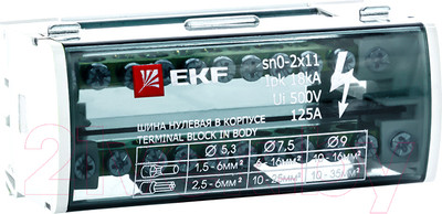 Шина нулевая в корпусе EKF Sn0-2x11