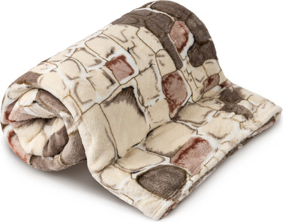 Плед TexRepublic Absolute Камешки фланель 140x200 / 37413 (коричневый/бежевый/белый)