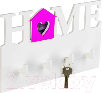 Ключница настенная Woody Хоум / 05292 (розовый)