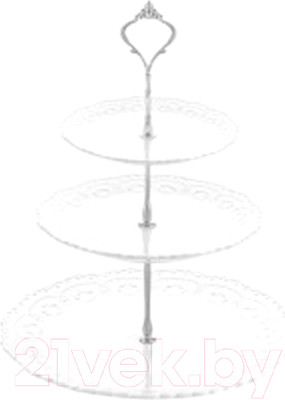 Ваза-этажерка Elan Gallery Белый узор / 540721