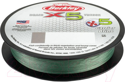 Леска плетеная Berkley Fishing X5 0.08мм 150м 7.6кг / 1486711 (темно-зеленый)