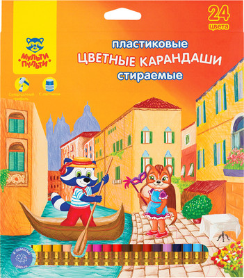 Набор цветных карандашей Мульти-пульти Енот в Венеции / CP_19848 (24цв)