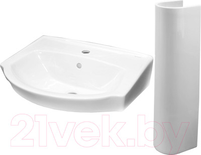 Умывальник Керамин Альбано 55 (с отвестием и пьедесталом)