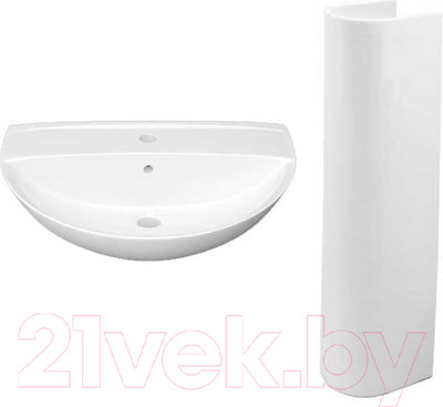 Умывальник Керамин Симпл 55 (с отверстием и пьедесталом)