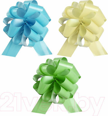 Набор элементов для декорирования Золотая сказка Бант-шар / 591834 (желтый/мятный/голубой)
