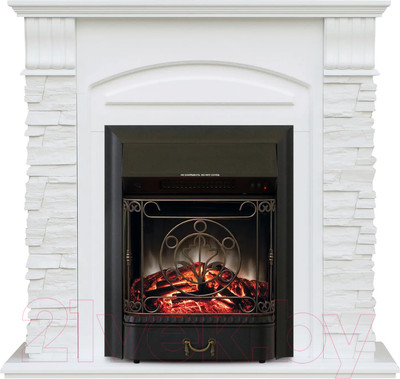 Каминокомплект Смолком Alioth New + Majestic-s Lux BL LT (бьянко белый)