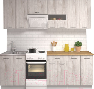 Кухонный гарнитур Mio Tesoro Экстра-лайт 2.2 (дуб монтерей/дуб бунратти)
