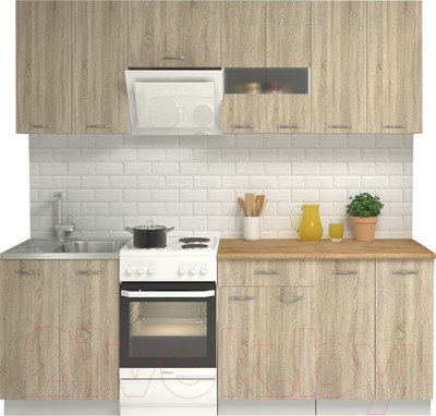 Кухонный гарнитур Mio Tesoro Экстра-лайт 2.2 (дуб сонома/дуб бунратти)