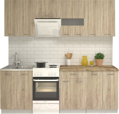 Кухонный гарнитур Mio Tesoro Экстра-лайт 2.2 (дуб сонома/мадрид)