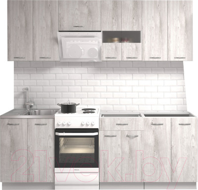 Кухонный гарнитур Mio Tesoro Экстра-лайт 2.2 без столешницы (дуб монтерей)