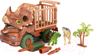 Игрушка-конструктор Pit Stop Динозавр Трак Трицератопс / PS-1907-1-4