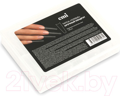 Набор типс для наращивания ногтей E.Mi Типсы Гелевые Арочный квадрат (120шт)