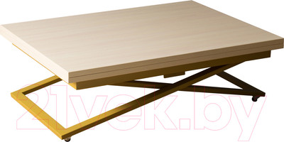 Стол-трансформер Levmar Compact D31/S90 (выбеленный дуб/золото)
