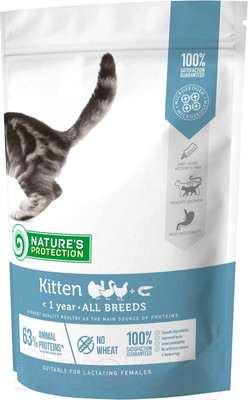 Сухой корм для кошек Nature's Protection Kitten Poultry With Krill с птицей и крилем / NPS45757 (400г)