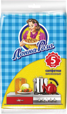 Набор салфеток хозяйственных Донна Роза Вискозные для уборки (5шт)