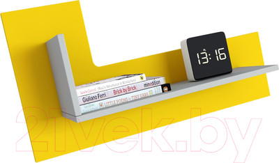 Полка Polini Kids Mirum 3L 600 / 0002090.113 (серый/желтый)