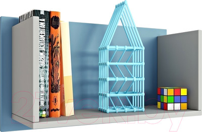 Полка Polini Kids Mirum 5L 600 / 0002092.114 (серый/голубой)